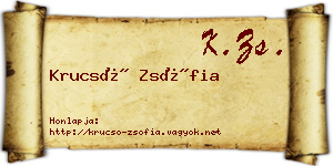 Krucsó Zsófia névjegykártya