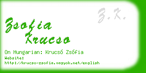 zsofia krucso business card