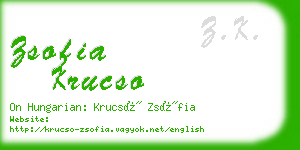 zsofia krucso business card